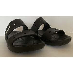 EUC Mens Crocs Size 11M Rubber Double Strap Logo